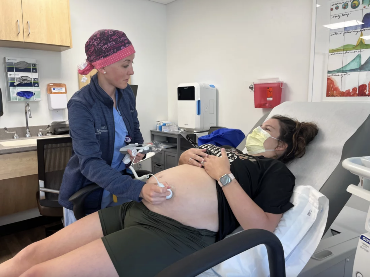 Pregnant lady getting an ultrasound